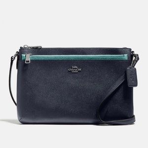 Coach East/West Leather Crossbody w/ Pop-up Pouch